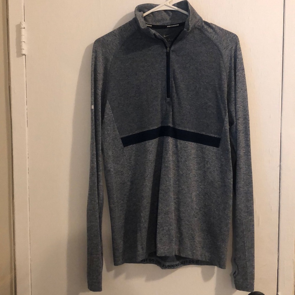 Nike Running Top - Quarter Zip - Heathered Navy